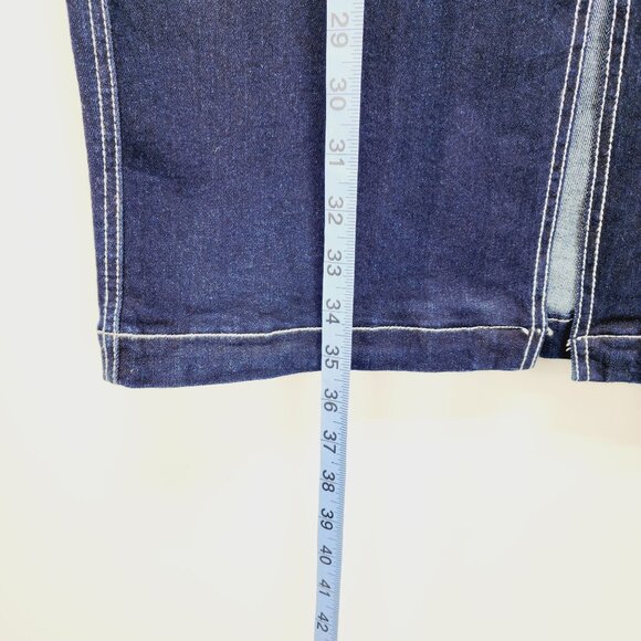 True Religion Rinse Dark Blue Denim Long Cargo Utility Skirt NWT Womens Size 29 - Picture 11 of 14